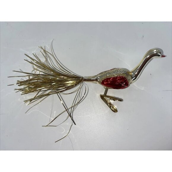 Glass Victorian Bird Goose Duck German Glass Christmas Ornament Clip Lot of 16 - Picture 8 of 10